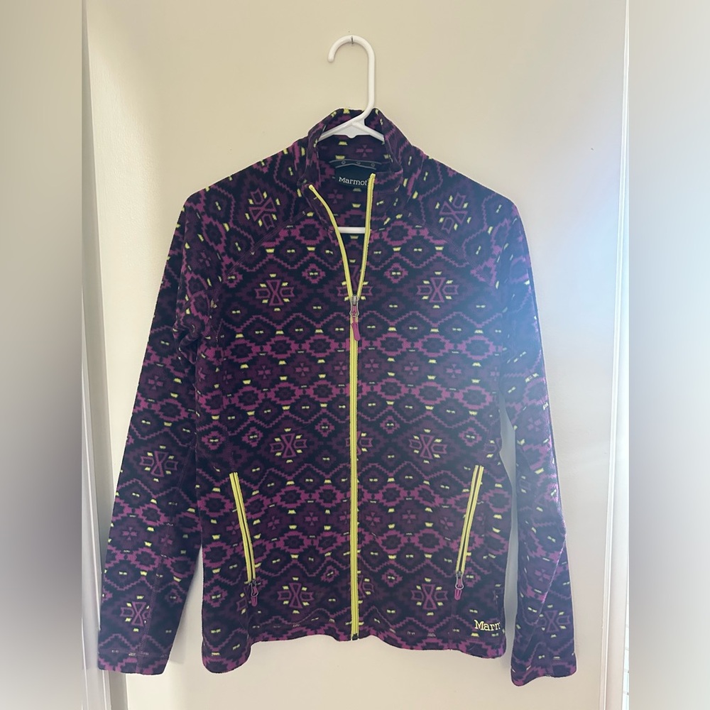 Marmot Women's Geometric Aztec Southwestern Purple fleece Jacket
